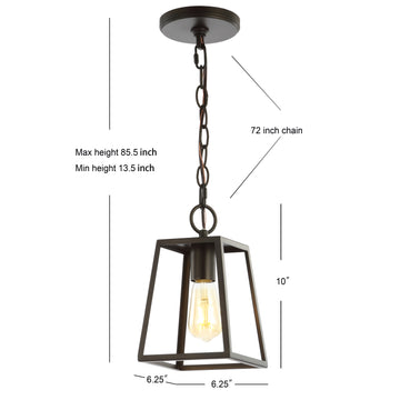 Ira 6.25" Adjustable Drop Metal LED Pendant - JONATHAN Y